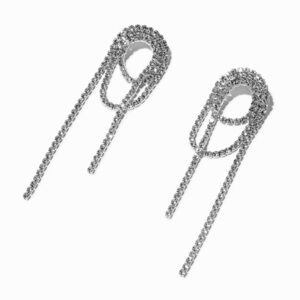 Claire's Sparkling Faux Crystal Knotted Loop Earrings